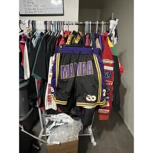Size M-Kobe Bryant LA Lakers Shorts Black Purple Mamba Just Don